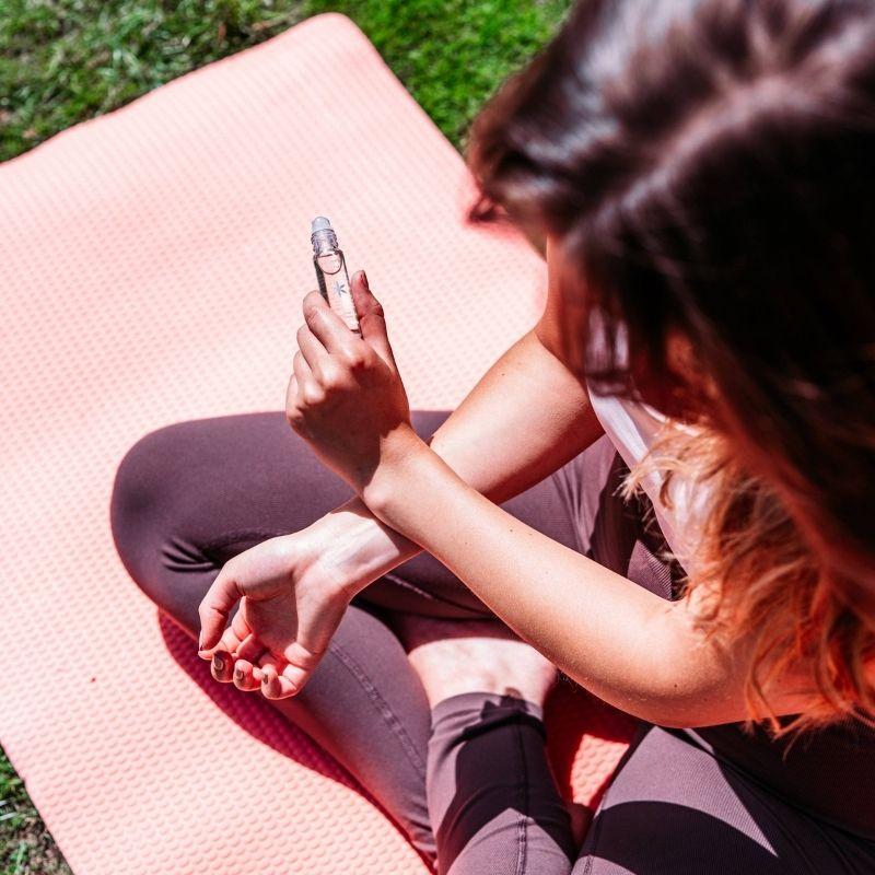 essential oil rollers yoga on wrists